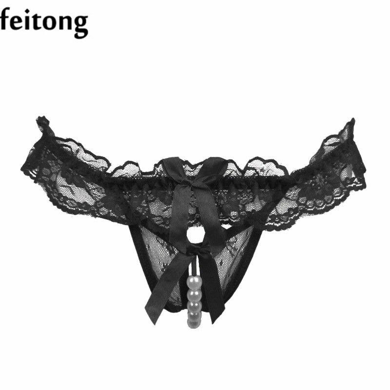 Compre Feitong Lencería Sexy Encaje Entrepierna Abierta Ropa Interior Perla Sexy Tanga Cadena Tanga Culotte Femme Temptation Womens Bragas A 1,54 € Del Fincek007 | DHgate.Com