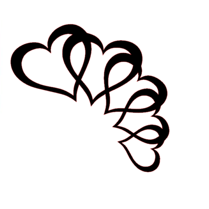 HEARTS Vinyl Decal Sticker Tumbler Cup Window Wall Car Truck SUV Bumper Love jdm