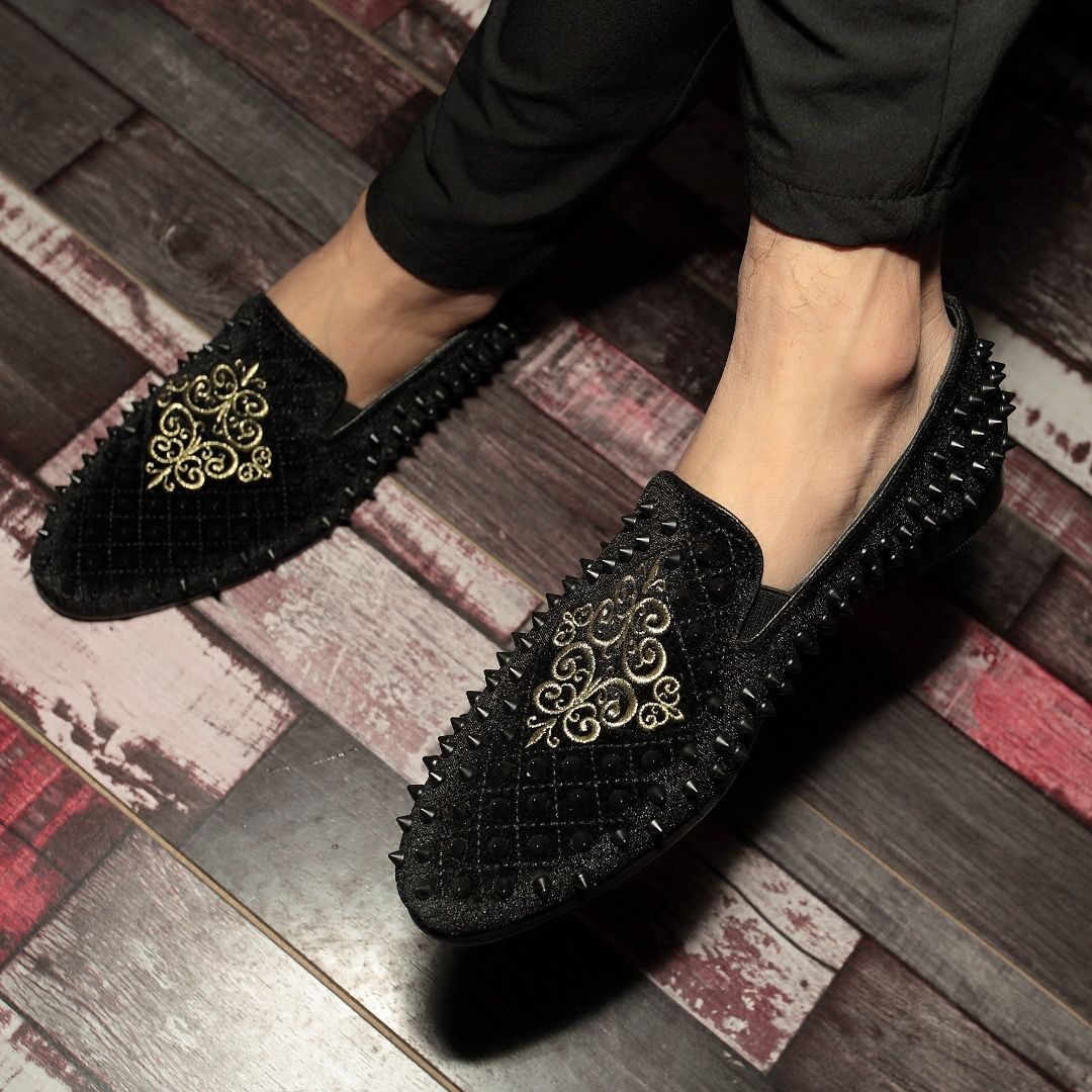 Spikes Casual Rivets Punk Style Men Loafers Shoes – FanFreakz