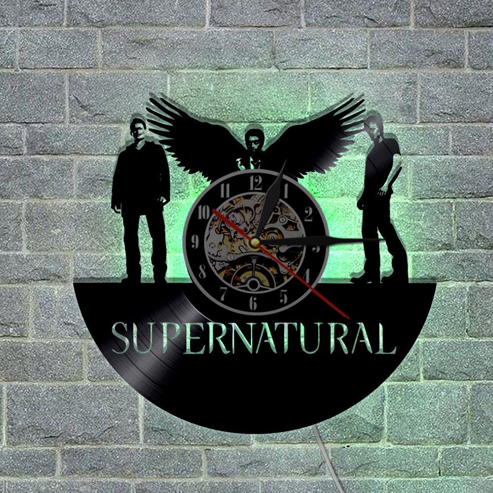 Compre Supernatural Cd Vinilo Record Wall Clock Con Iluminacion