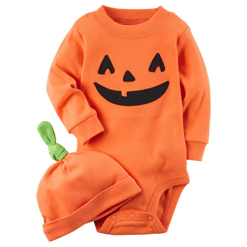 pumpkin baby romper