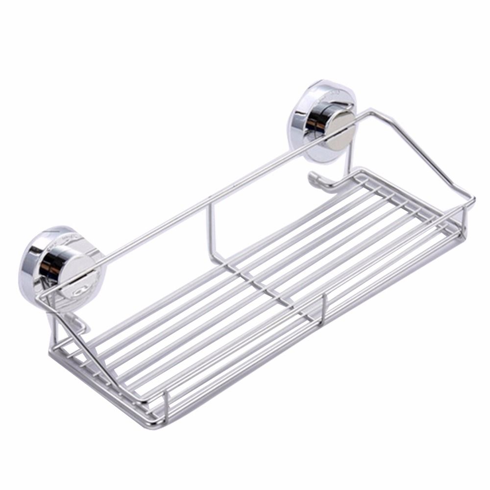 Best Quality Stainless Steel Shelving Suction Shower Basket Dual Sucker