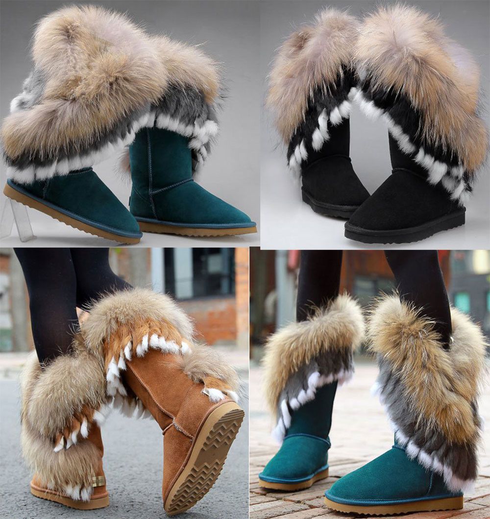 mid calf fur boots