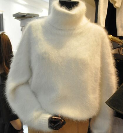 Women's Faux Mink Cashmere High Collar 