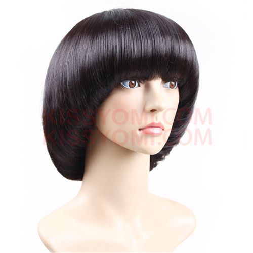 Short Mushroom Hairstyle Women Heat Resistant Synthetic Hair Lolita Drag Party Celebrity Full Side Bang Black Wig Synthetic Wigs Uk Synthetic Hair Wigs From Henryyao 17 49 Dhgate Com