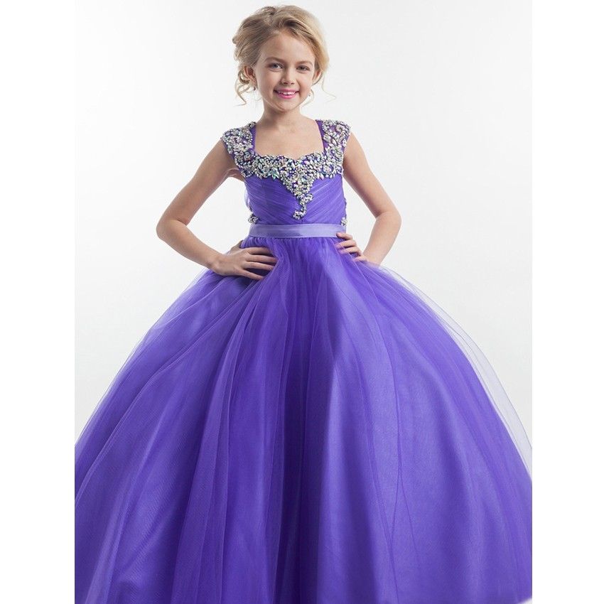 violet flower girl dresses