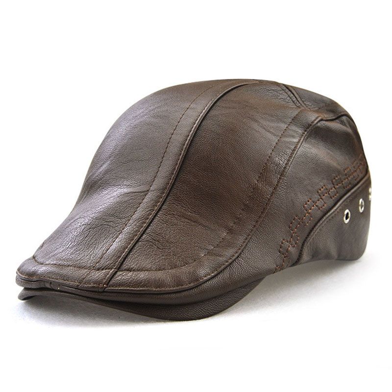 leather driving caps for men