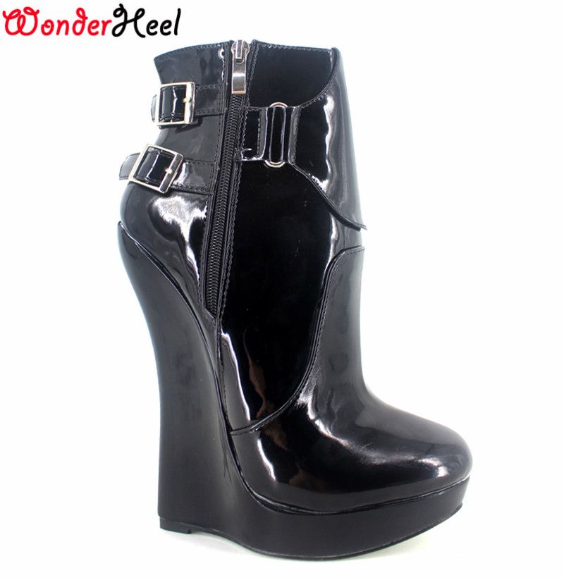 high wedge ankle boots