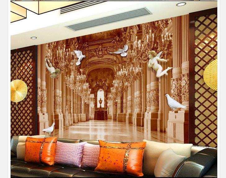 European Royal Aristocratic 3d Angel Background Wall Mural 3d