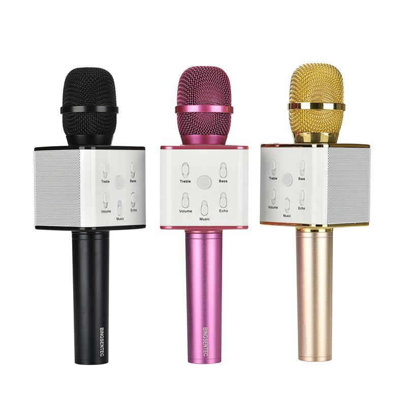 Q7 Wireless Bluetooth Magic Karaoke Microphone Speaker MINI USB mic Speaker UK
