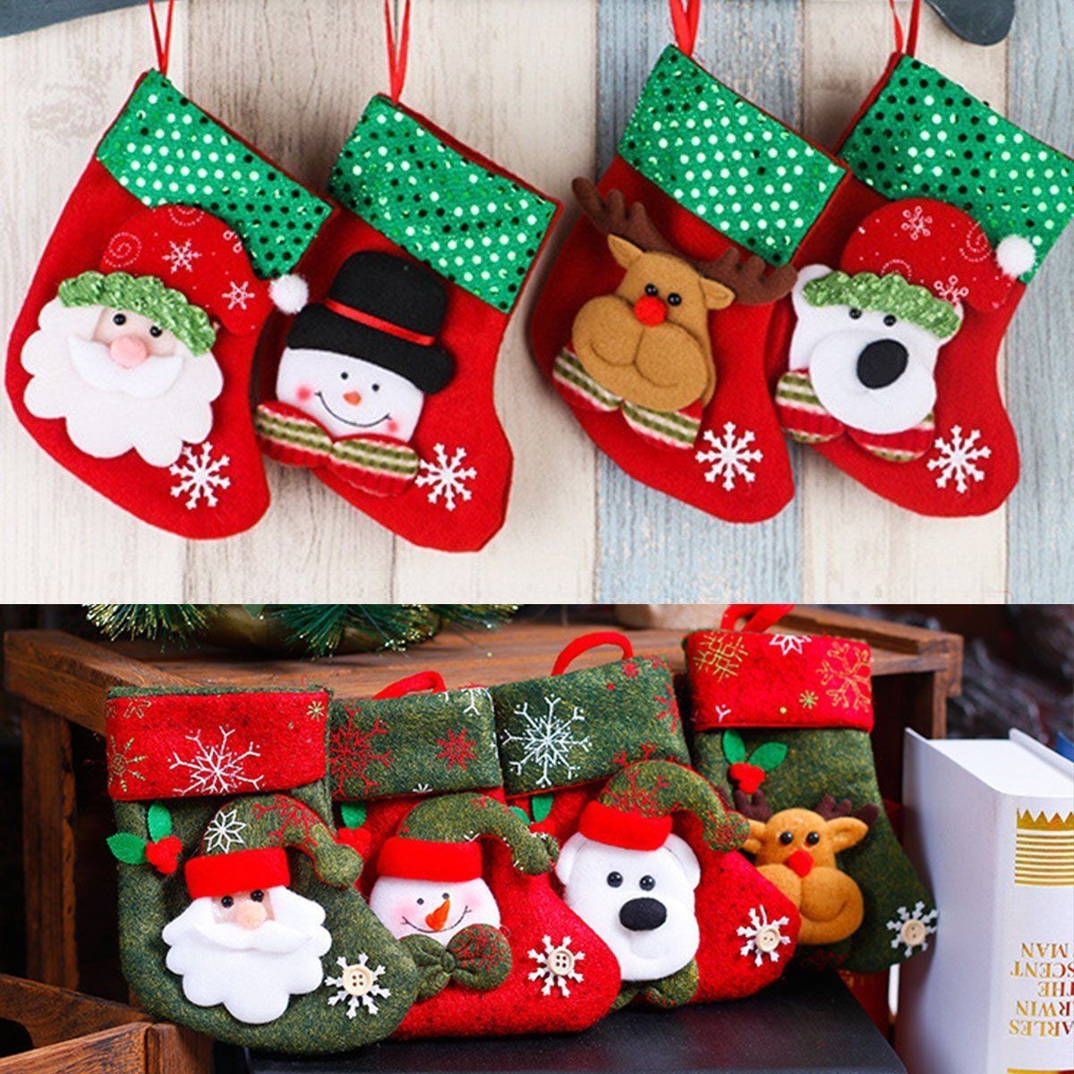 2017 Christmas Stocking Sequin Socks Gifts Sacks Candy Bags Cartoon Stockings Christmas Tree Decor Santa Claus Snowman Elk Bear Hot Sale Christmas Decorations To Buy Christmas Decorations To Buy Online From Fidgetdaisy