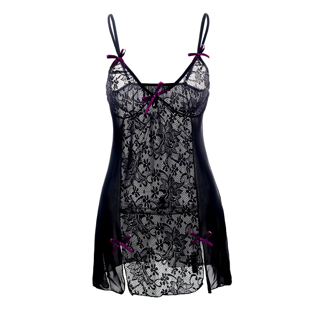 Plus Size S-6XL Pink Babydoll Sleepwear Lace Exposed Breast Underwear Lingerie