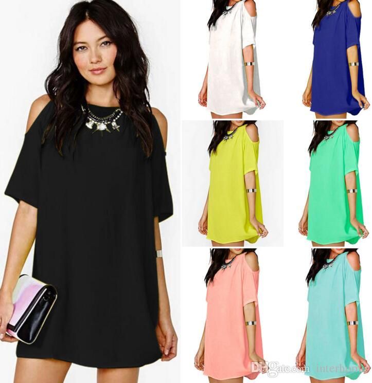 Dresses Chiffon Off Shoulder Women Plus Size Casual Dress Summer