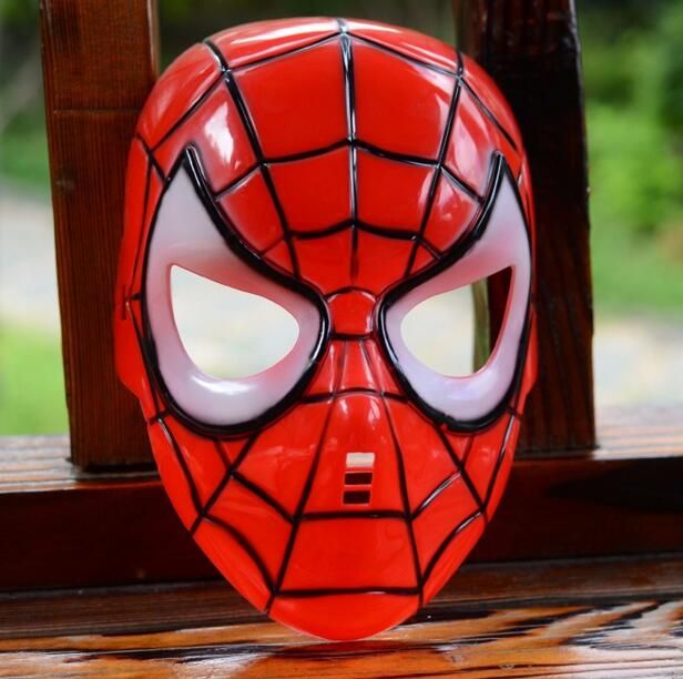 Spiderman Mask LED Máscara de luz resplandeciente Máscara de Halloween  cosplay Brillante Spiderman Eyes Maquillaje de