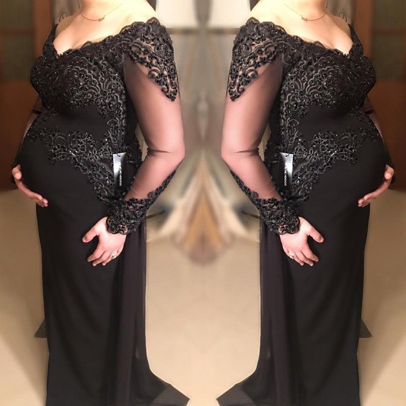 womens black evening gowns