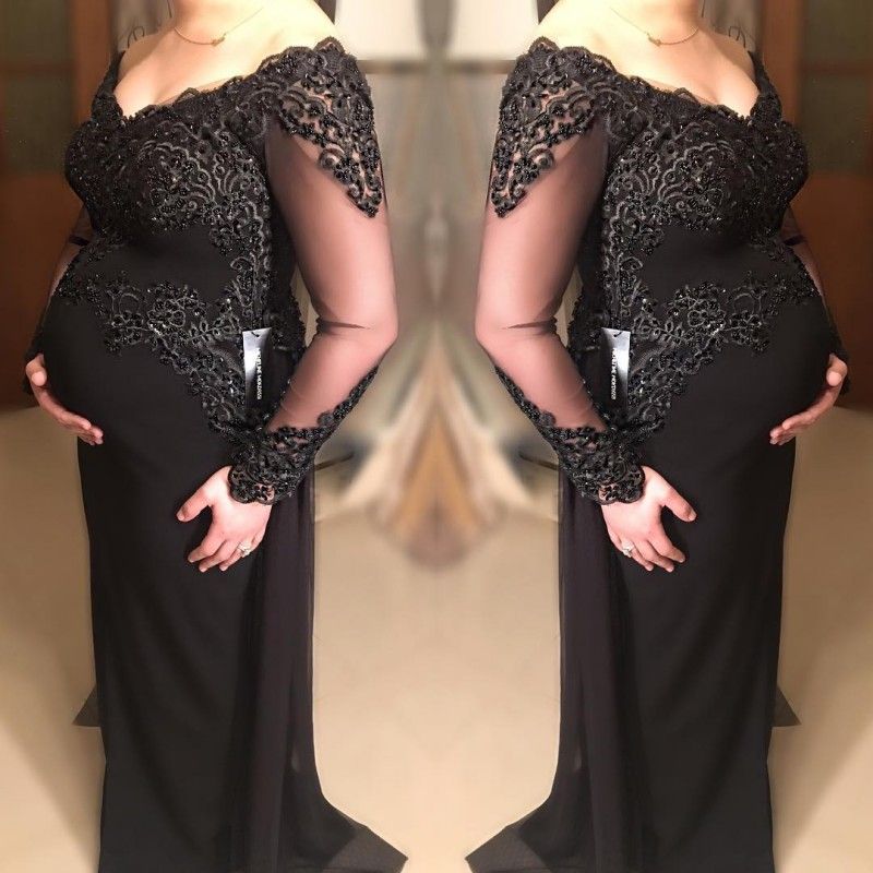 womens black evening gowns