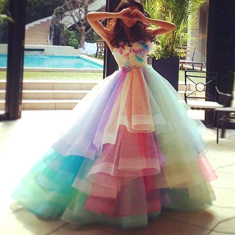 rainbow formal gown
