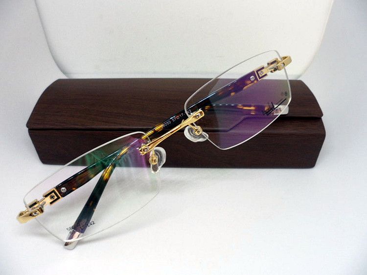 Quality Cheap Prescription Glasses Frame Rimless Rectangular Frame