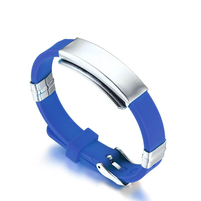 Acier Inoxydable Silicone Bracelet Caoutchouc Réglable Sports Bracelet fine @