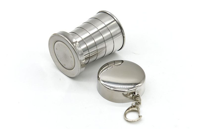 Either on Your Belt Loop Backpack or Jacket Stainless Steel Travel Camping Hiking Foldable Collapsible Cup with A Lobster Clip Either on Your Belt Loop Backpack or Jacket Stainless Steel Travel Camping Hiking Foldable Collapsible Cup with A Lobster Clip