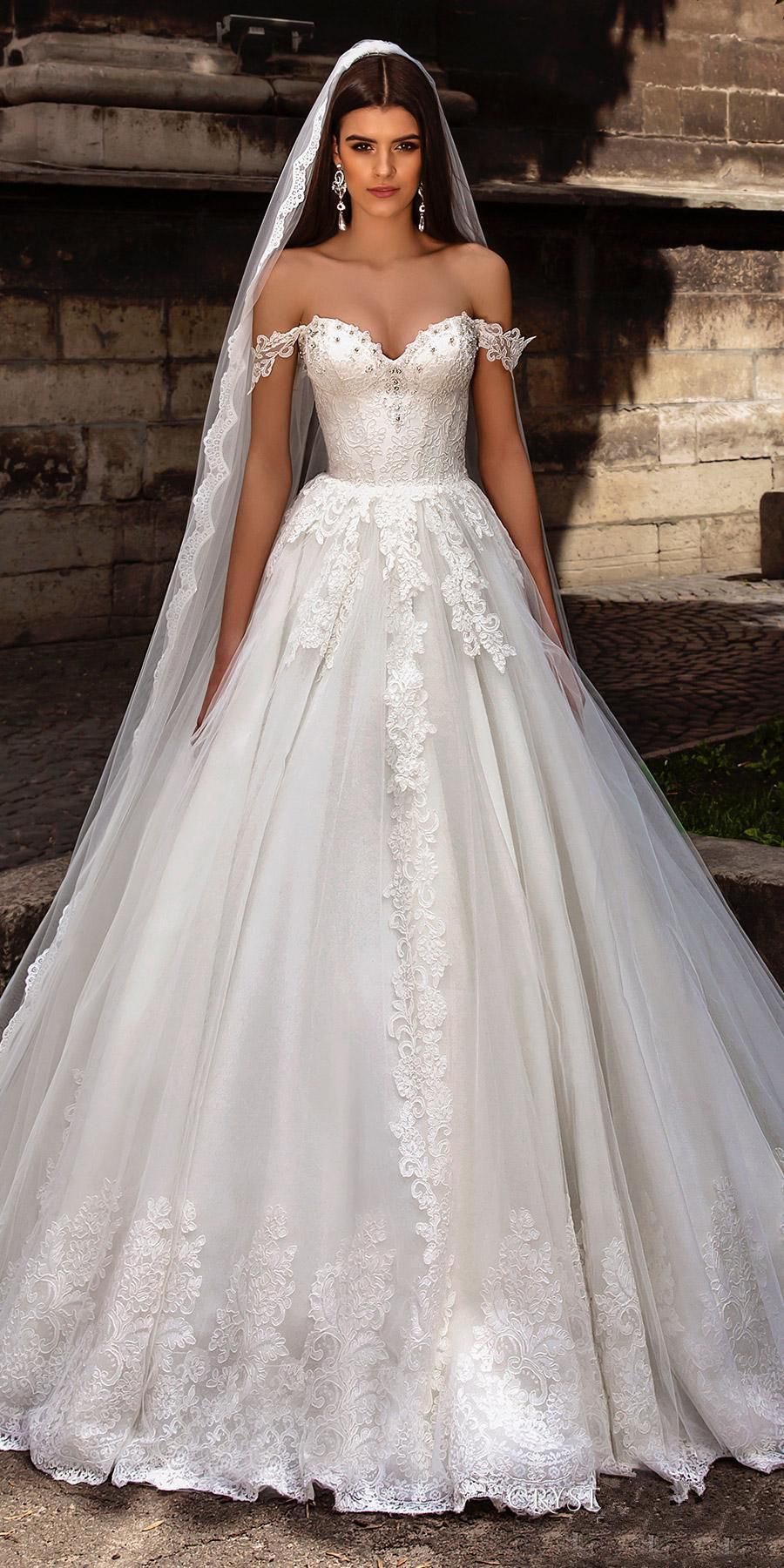 Acquistare Fuori Dalla Spalla Bustier Pesantemente Pizzo Impreziosito  Bodice Princess Ball Gown Abiti Da Sposa Design A Cristallo Abiti Da Sposa  Economico | Consegna Veloce E Qualità | DHgate Italy
