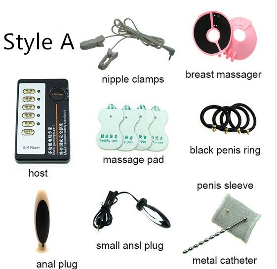 Electro Nipple Clamps Penis Ring Anal Plug Electric Shock Accessory DIY Sex Toys for Men Woman Fetish BDSM Games Adult Pic Hq
