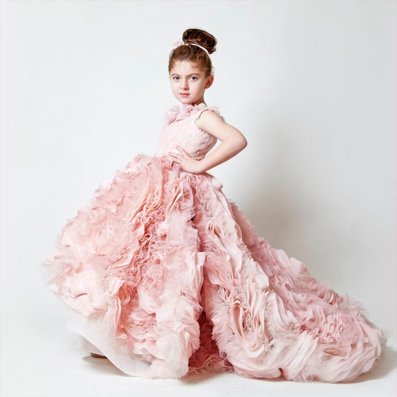 pink wedding dresses for kids