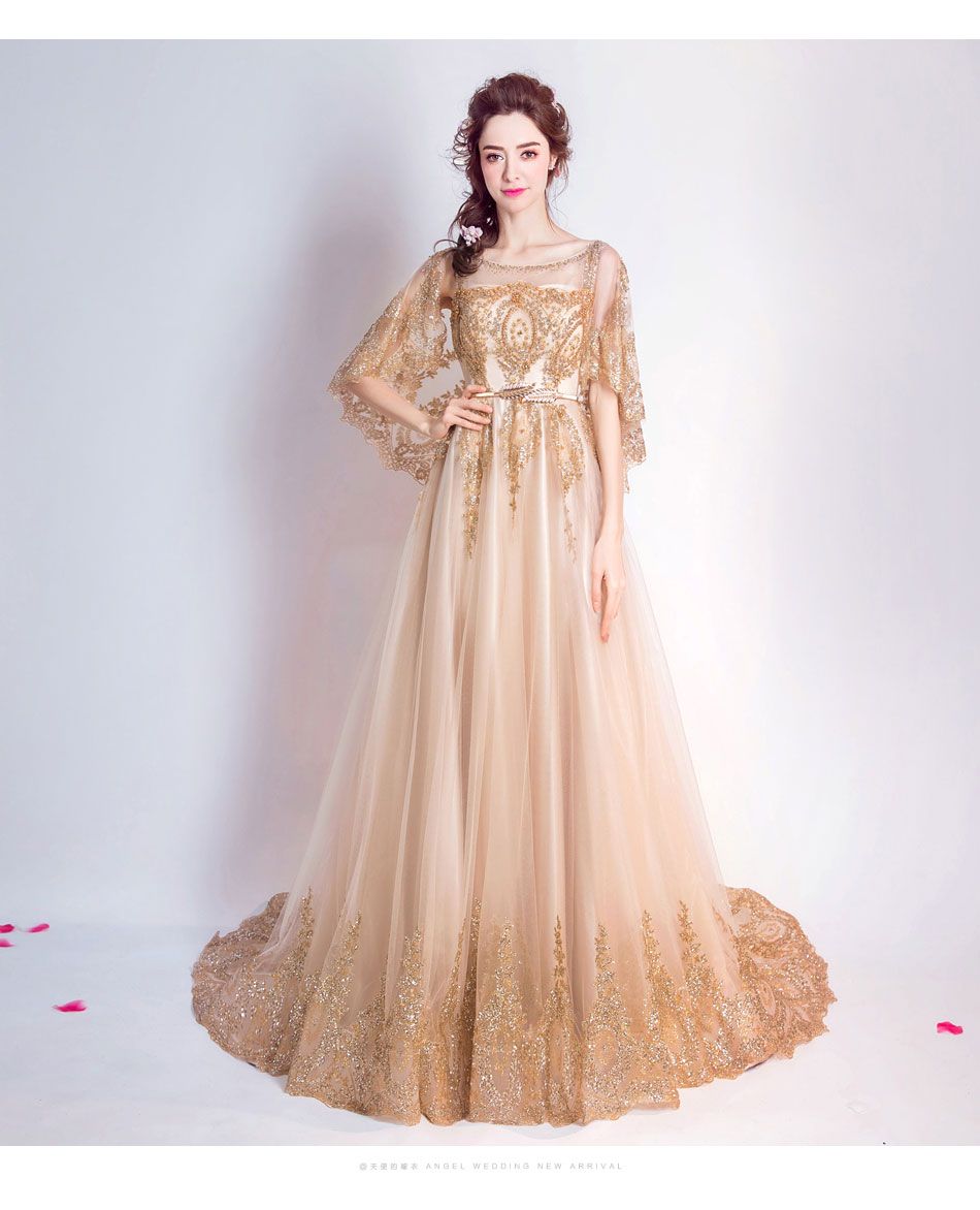 peach dinner gowns