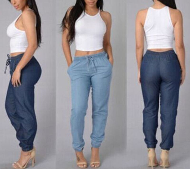 Elastic Waist Jeans Hot Sale Pants Low 