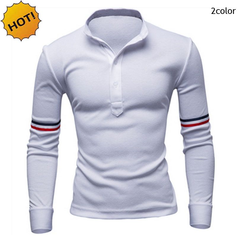 polo v neck t shirts long sleeve