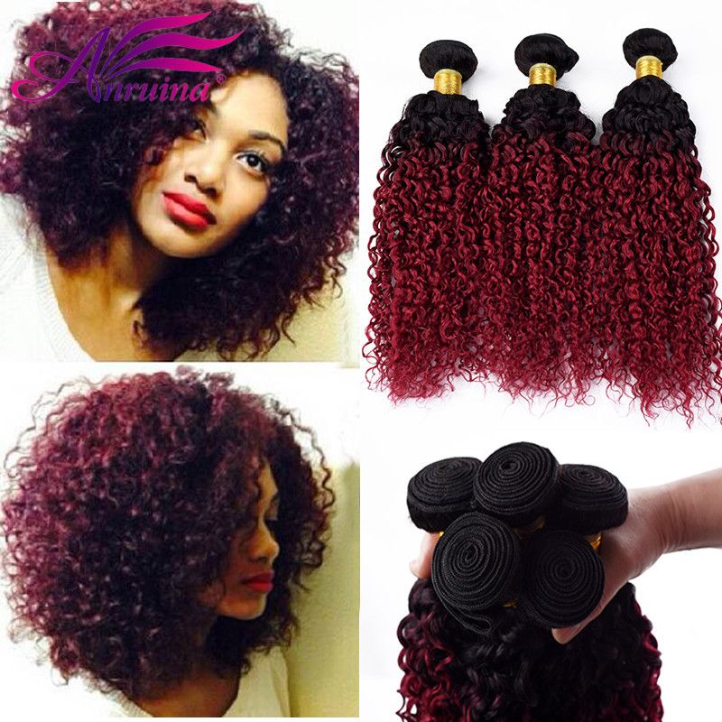 Grade 8a Ombre Malaysian Kinky Curly Straight Body Wave Hair Human