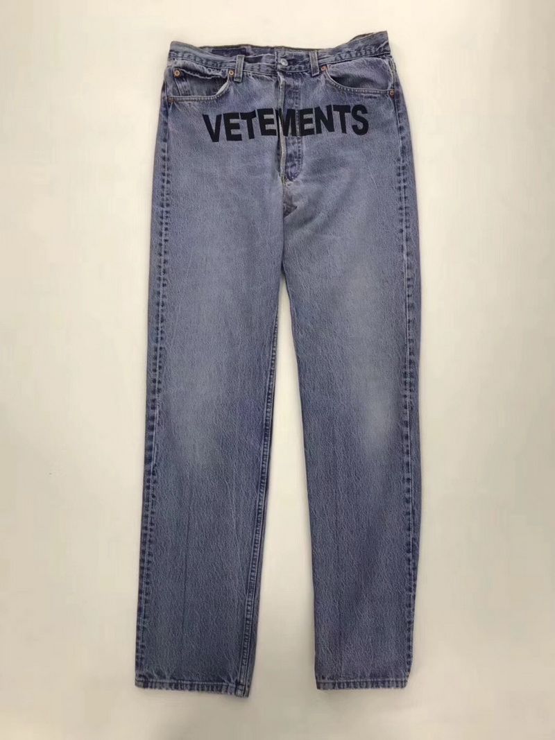 vetements embroidered jeans