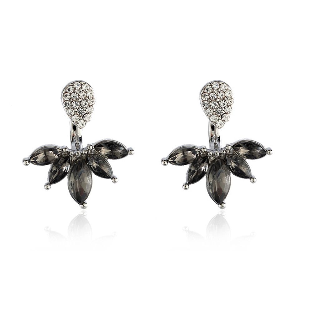 black crystal stud earrings