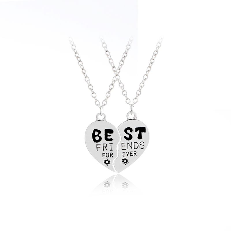 BFF Broken Heart Best Friends Forever Chain Pendant Necklace Gifts UK