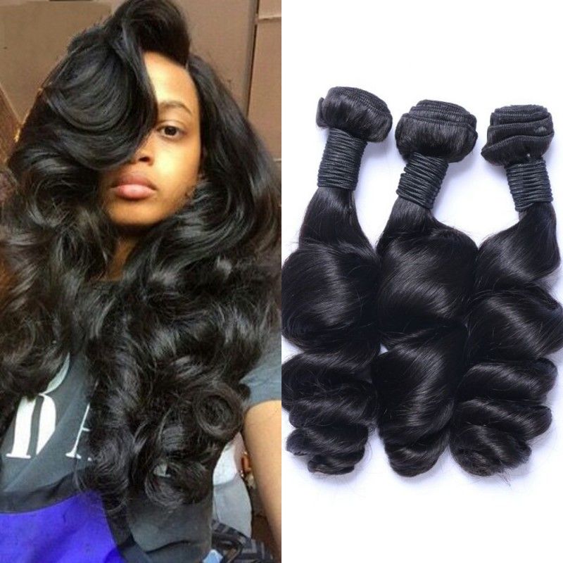Loose Wave Hair Wefts Indian Human Virgin Hair Extensions Loose
