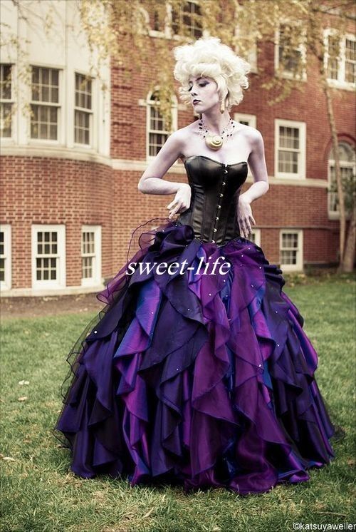 black and purple victorian dress
