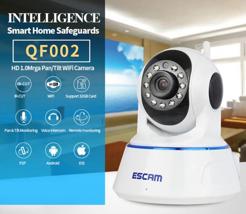 ESCAM HD 720P Wifi IP Camera Night Vision 2 Way Audio Home Security Video Camera