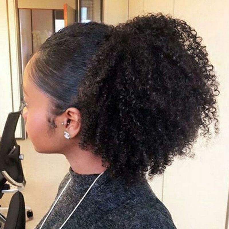 100g 120g 140g Afro Kinky Curly Human Hair Ponytail For Black