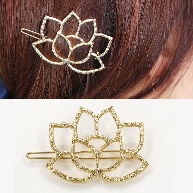 New Lotus Flower Hair Accessories Gold Silver Plated Flower Hair Clips Jewelry Cute Water Lily Bobby Pins Barrettes Hairpin For Ladies Canada 2019