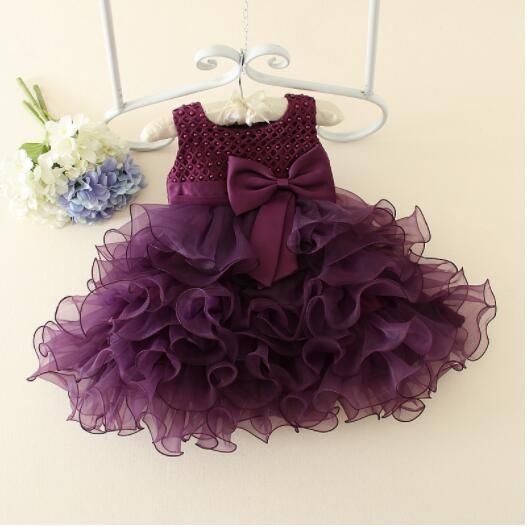 2021 2017 Summer Newborn Formal Dress Purple Sleeveless Infant Baptism ...