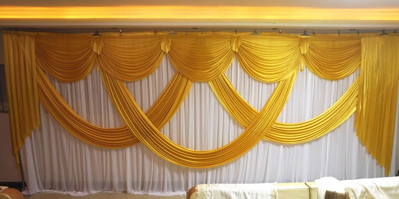 3m*6m wedding backdrop swag Party background cloth Curtain Celebration  Stage cloth Performance Background Satin Drape Wall