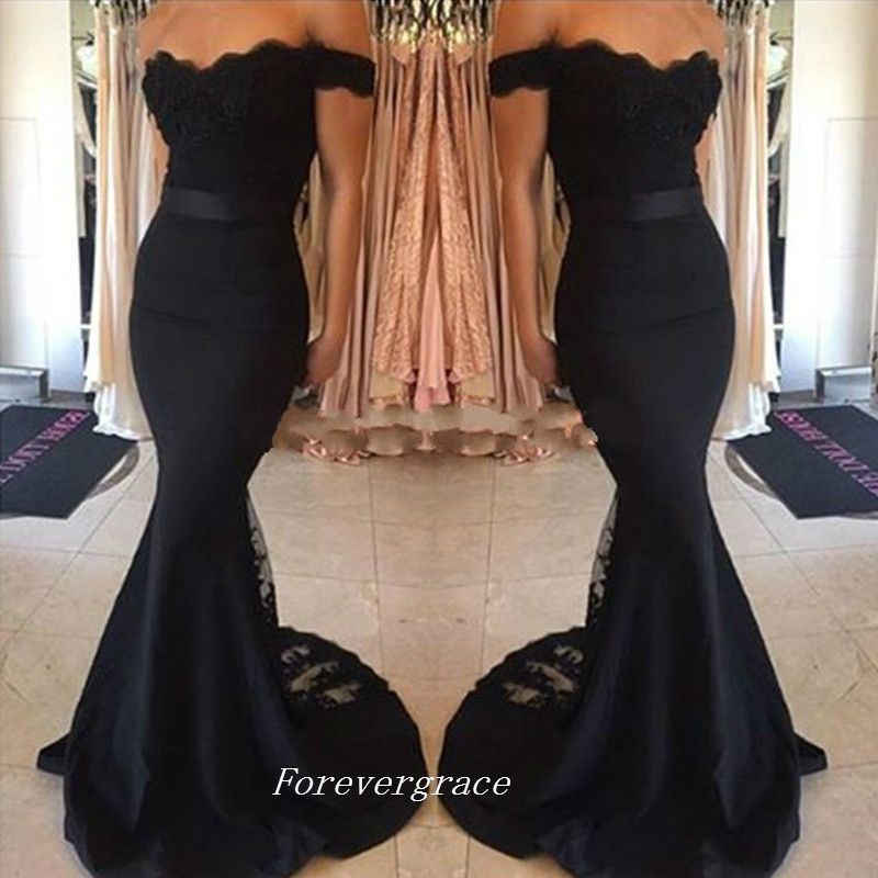 black colour evening gown