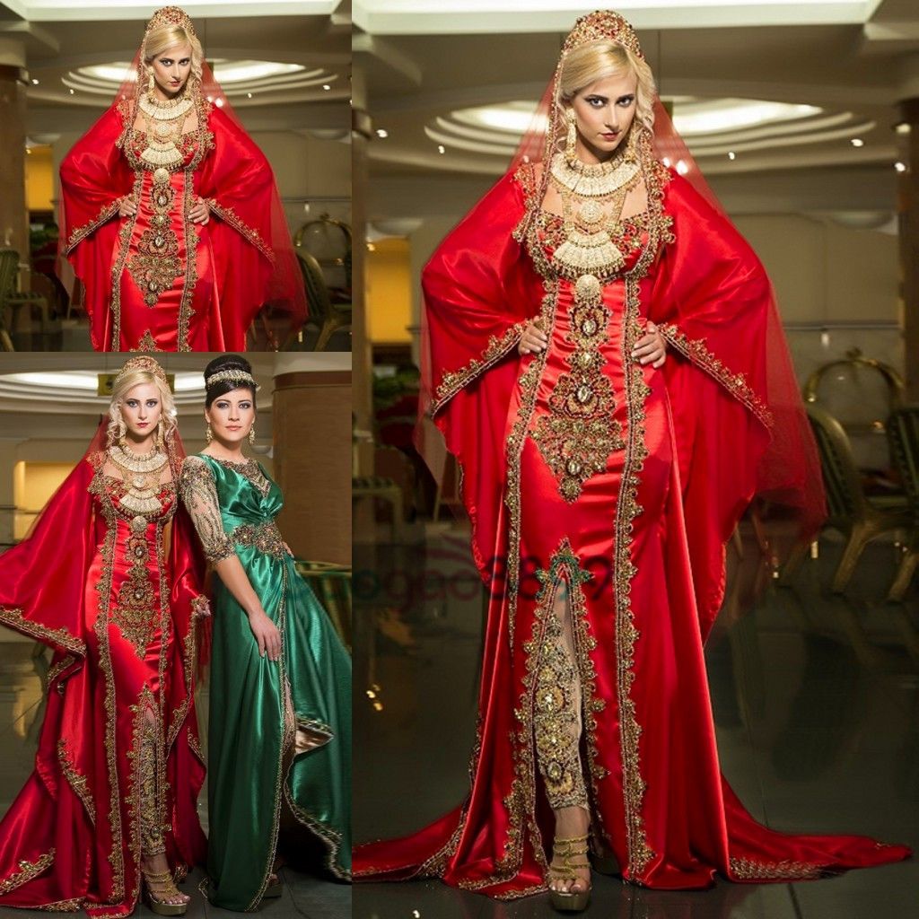 red dress with gold embroidery