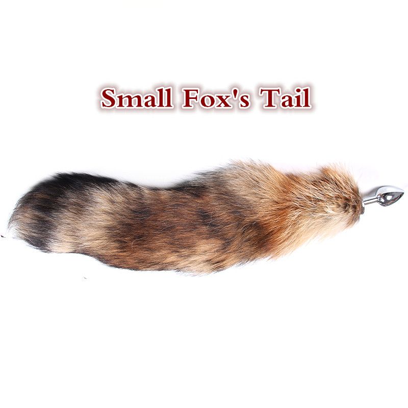 Small Size Long Metal Anal Toys Fox Tail Anal Plug Erotic