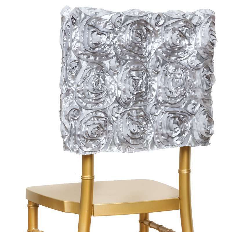 2019 New Spandex Design 3d Satin Rosette Lycra Chair Cover Hotel