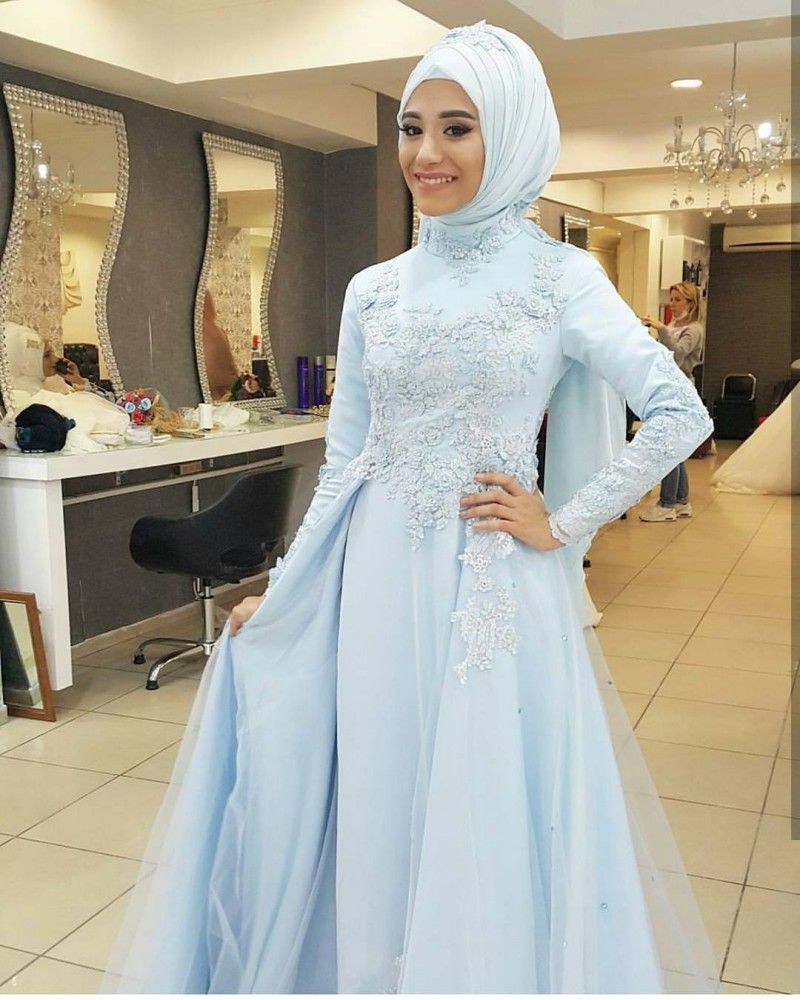 Glamorous Sky Blue Muslim Wedding Dress Long Sleeves High Neck Dubai Indian Style Beach Garden Engagement Dress Bridal Gown Overskirts From Kiss Wedding 181 41 Dhgate Com Glamorous Sky Blue Muslim Wedding Dress Long Sleeves High Neck Dubai Indian Style Beach Garden Engagement Dress Bridal Gown Overskirts From Kiss Wedding 181 41 Dhgate Com
