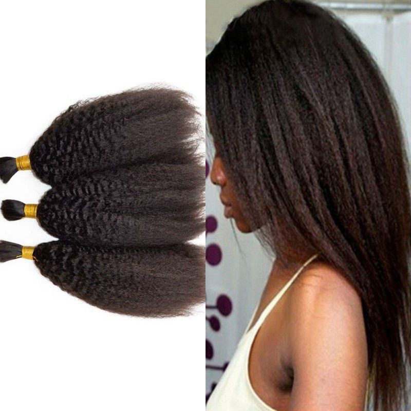 Kinky Straight Hair Bulks For Braiding Indian Human Hair Bulks No