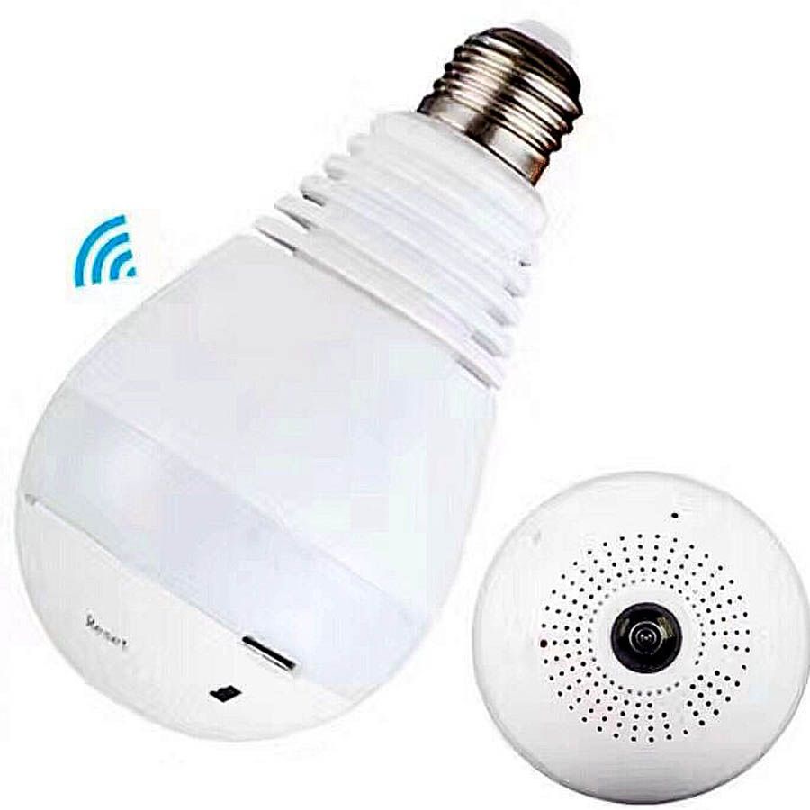 E27 Bulb Light Wireless IP Camera Wi Fi FishEye 960p 360 Degree Mini