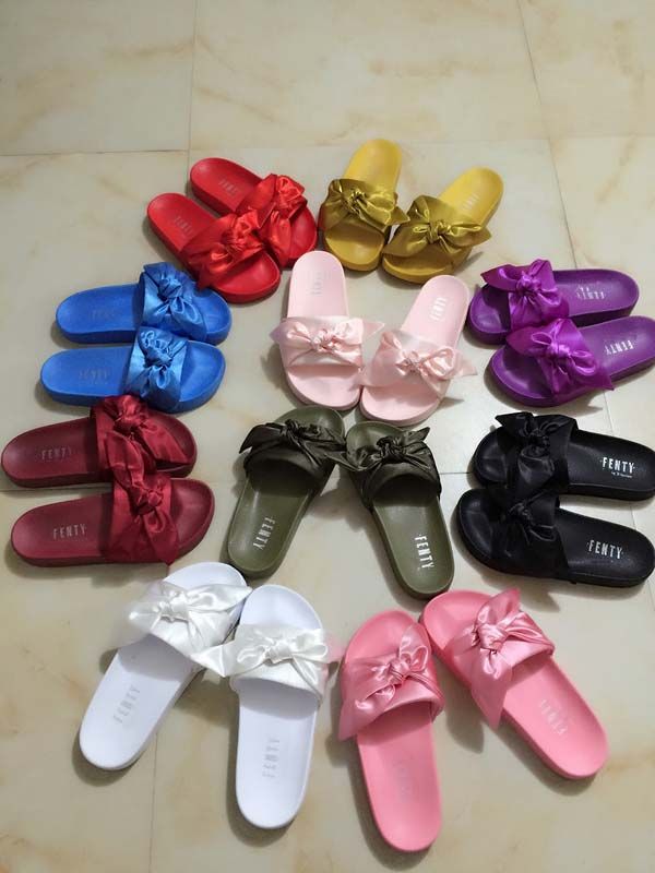 fenty slides with bow