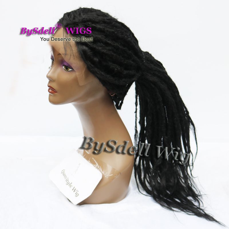 Grosshandel Hand Gebunden Jamaica Zopfe Regge Bob Marley Stil Zopfe Perucke Hitzebestandige Full Lace Front Geflochtene Lace Front Perucken